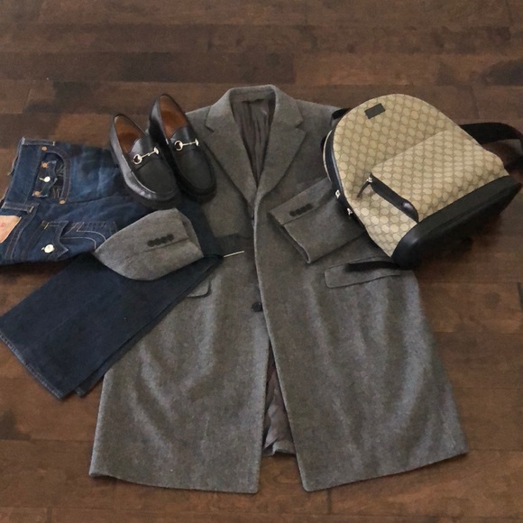 NWT Men’s Brooks Brothers gray wool overcoat - Picture 2 of 8